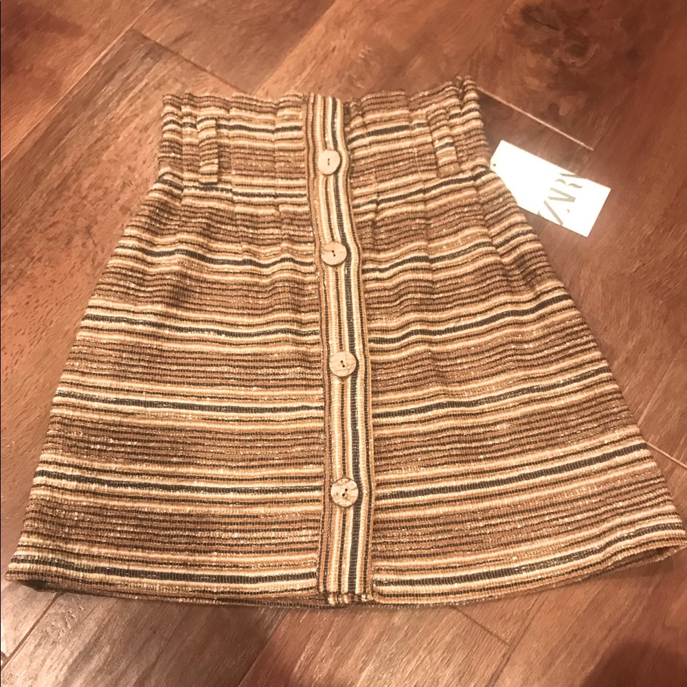 Zara button up high waisted mini skirt